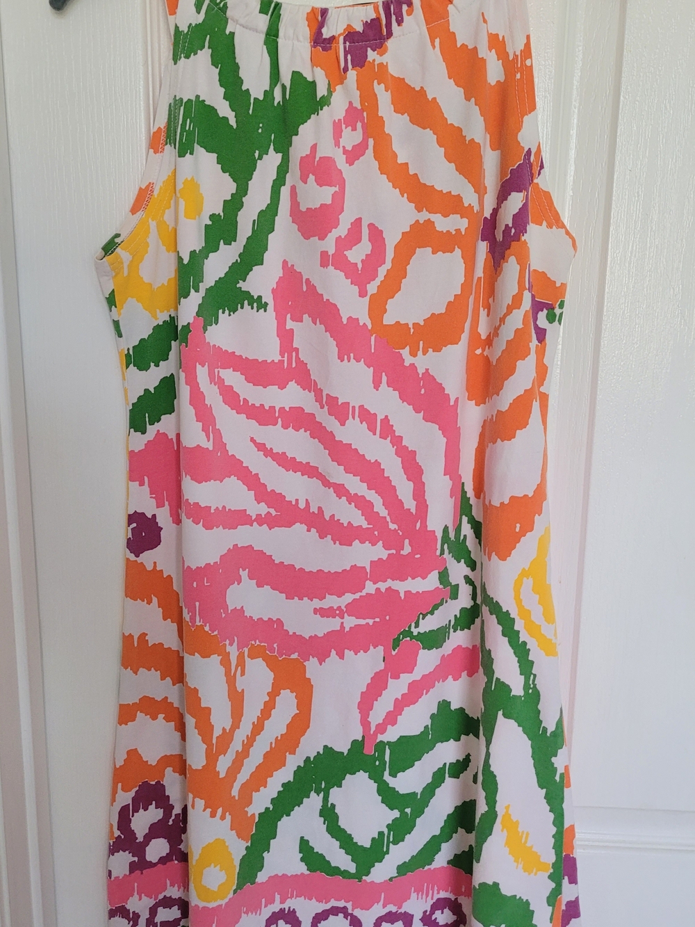Barbara Gerwit Floral Sleeveless Dress -Halter Neck  Pink, Orange, Green, Yellow - Picture 6 of 12
